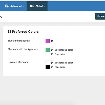 Preferred colors: stop wasting time over CSS coding. Pick your best colors to fit with your website design