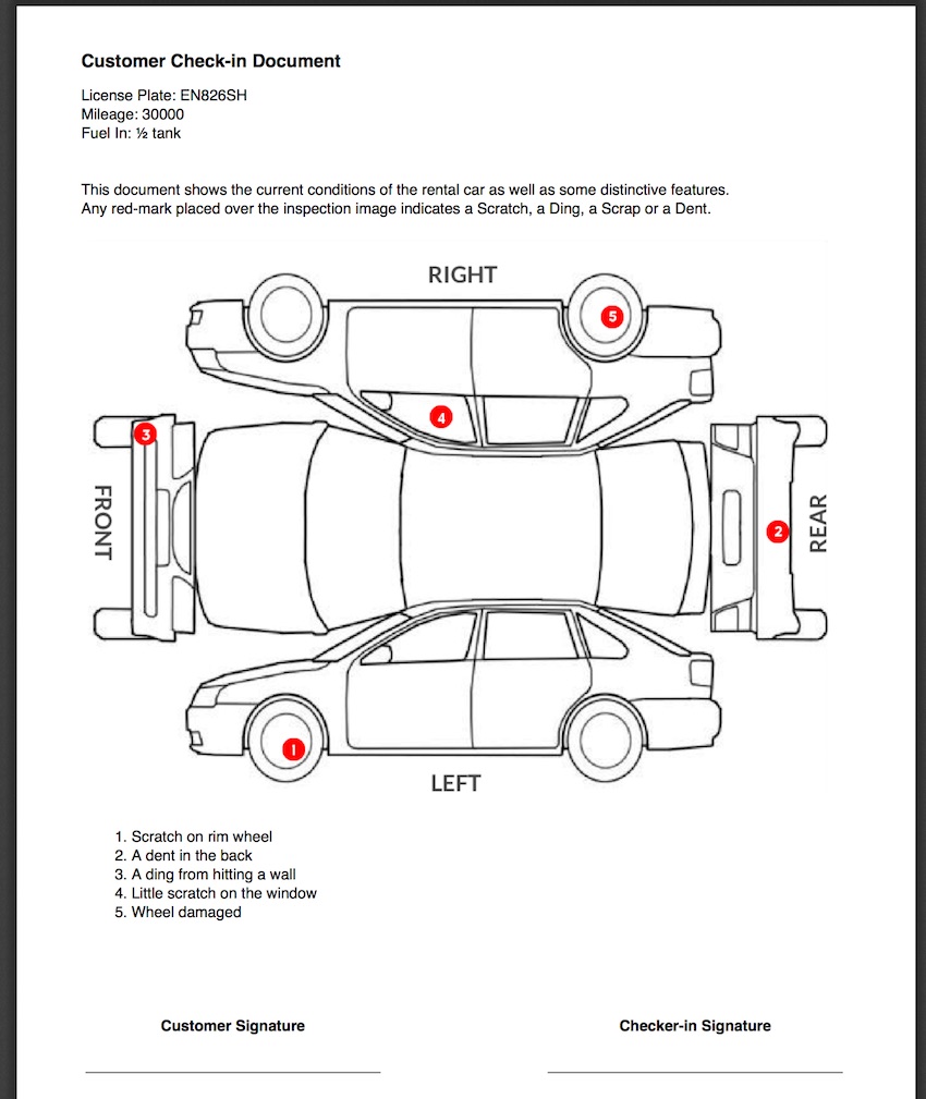 Vik Rent Car - Check-in PDF example pdf