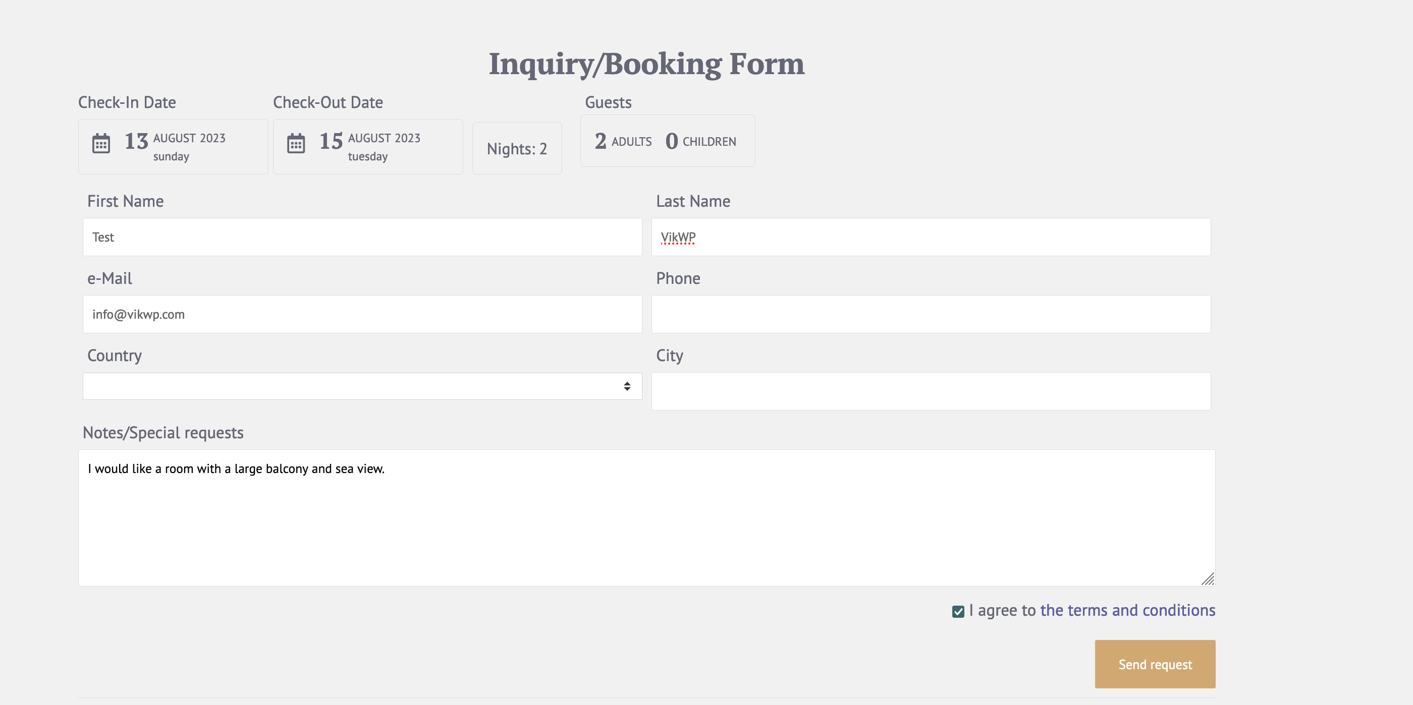 Inquiry Vik Booking