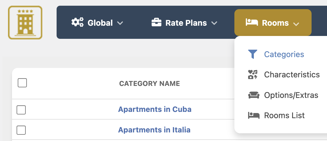 Vik Booking - Room categories