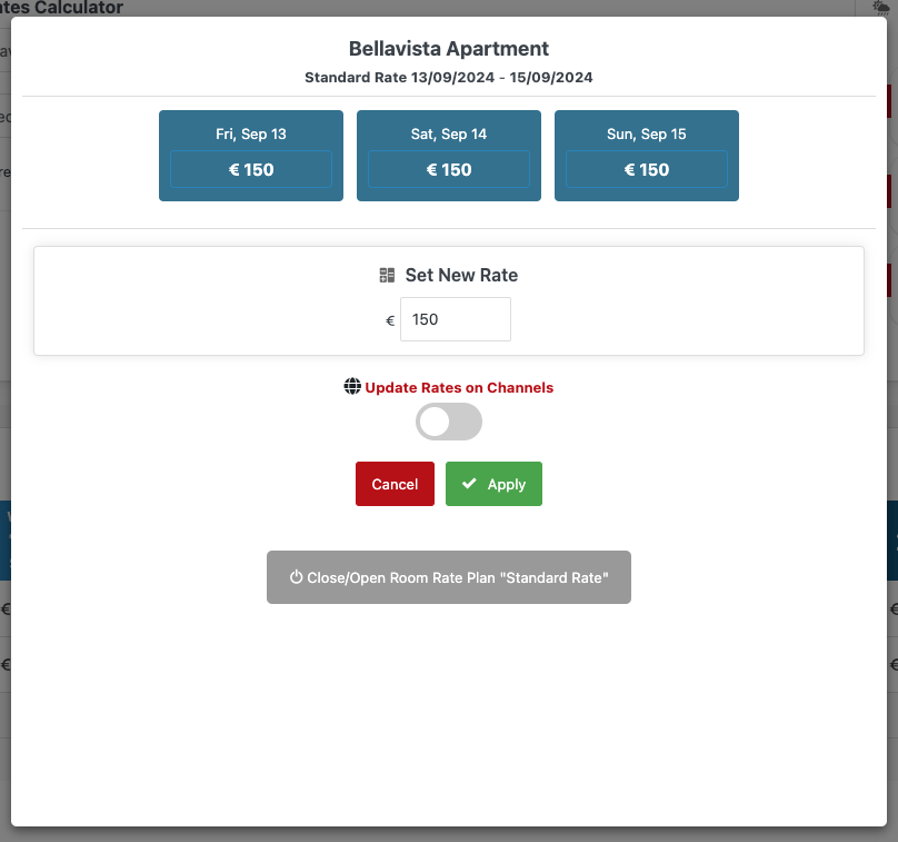 Vik Booking - Set New Rates