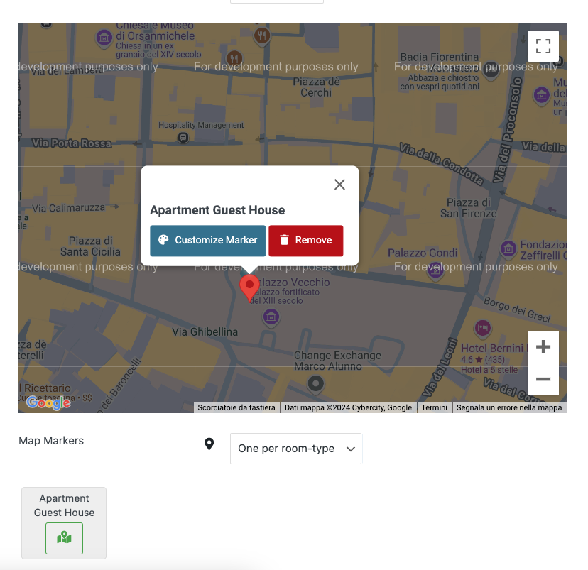 Google Map displaying the property location