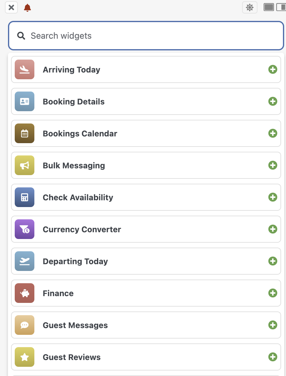 Widgets List