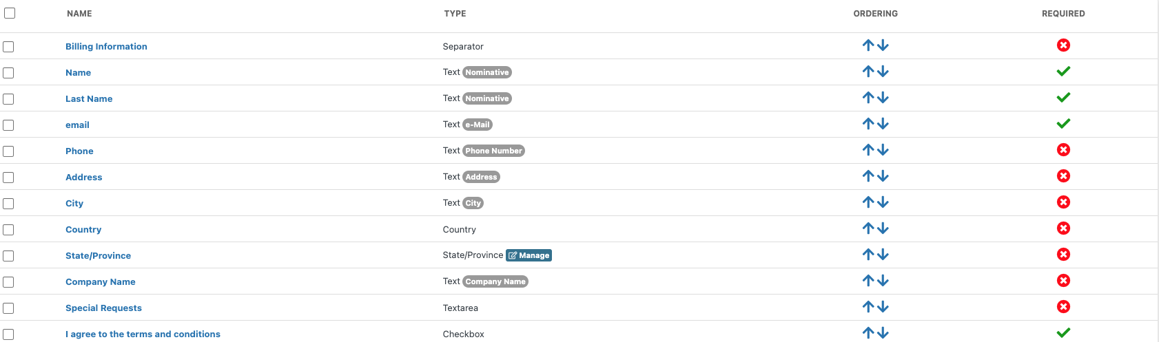 Custom Fields Configuration