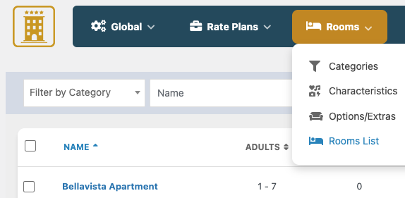 Vik Booking - Rooms List