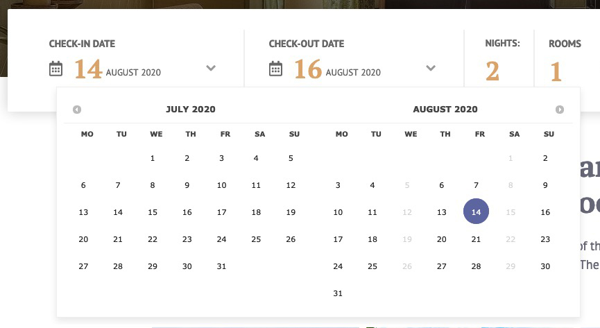 Vik Booking - Restrictions applied in the Front-end calendars