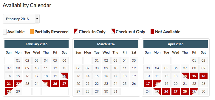 Availability Calendars VikBooking - WordPress