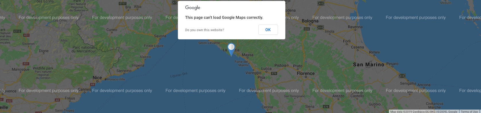 Google Maps - map not found problem
