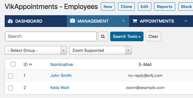 Employees - Zoom Filters