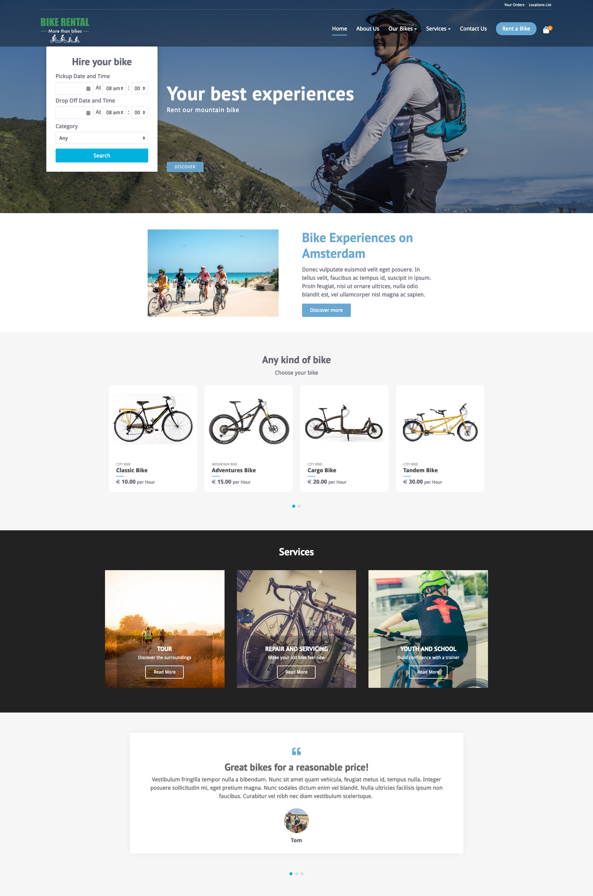 Bike Rental Theme Blue Version