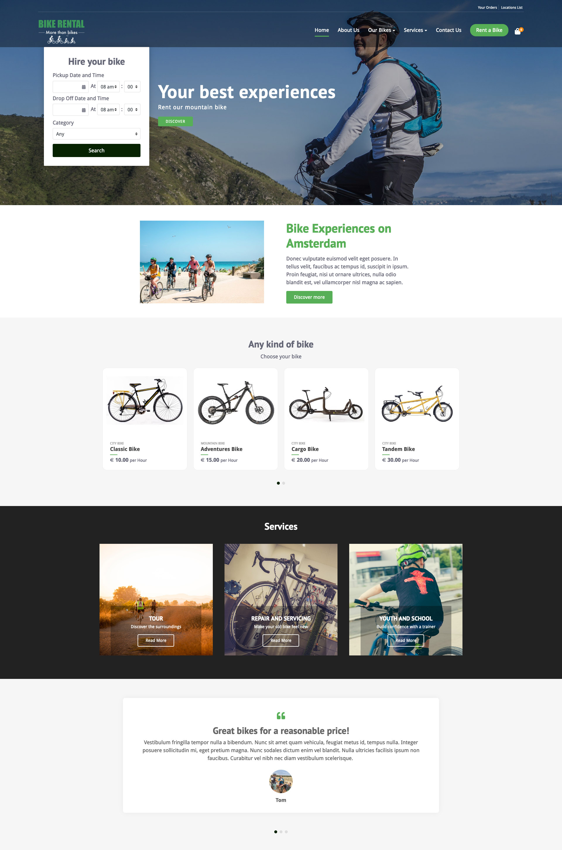 Bike Rental Theme Green Version