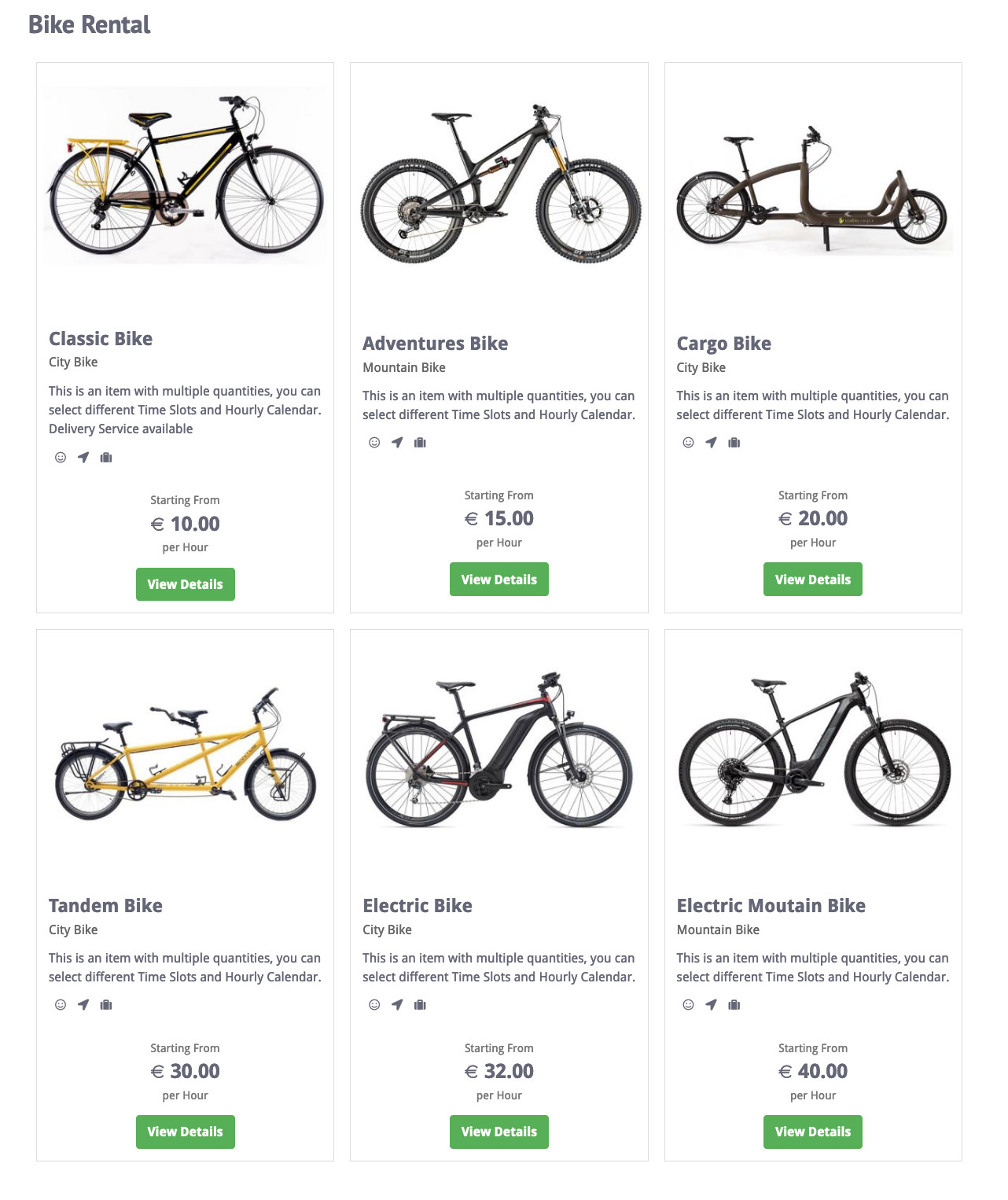 Bike Rental Theme - Vik Rent Items and bikes on WordPress