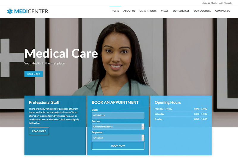 MediCenter Theme Blue Version