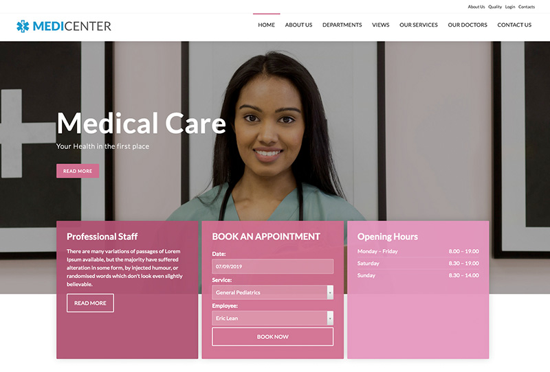 MediCenter Theme Versione Rosa