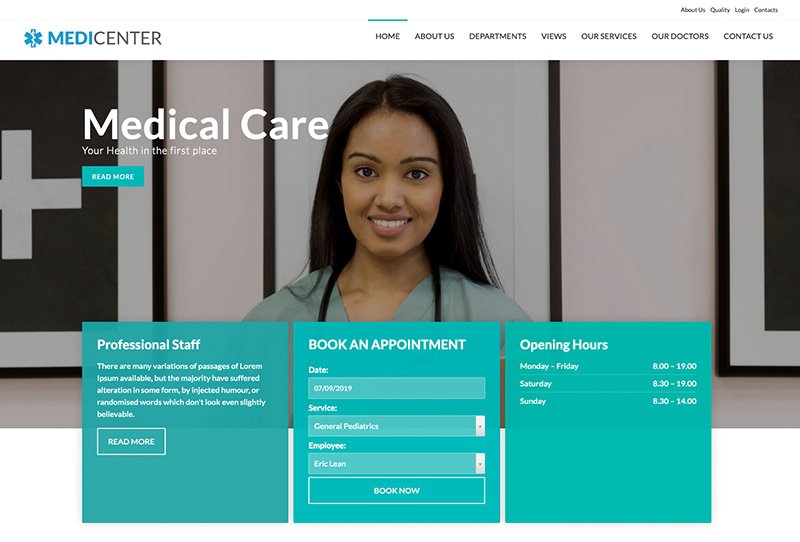 MediCenter Theme Versione Celeste