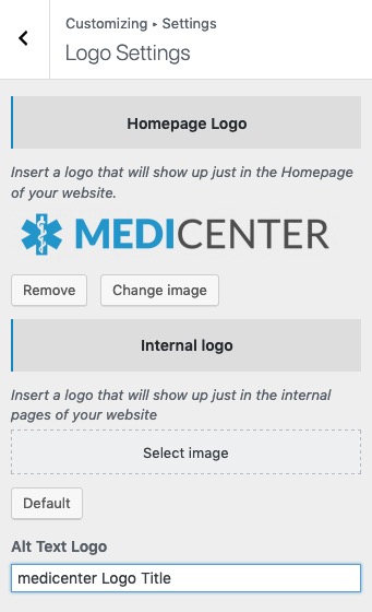 Medicenter - Logo Settings