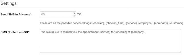 Vik Appointments - settings 2