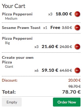 VikRestaurants - Discount with Total Cost Deal Result